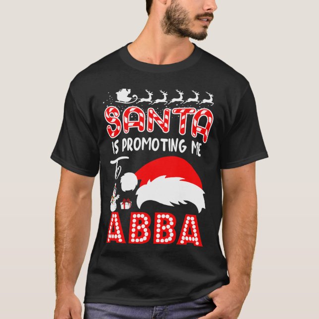 Tomten befordrar mig till Abba julgåva T Shirt (Framsida)