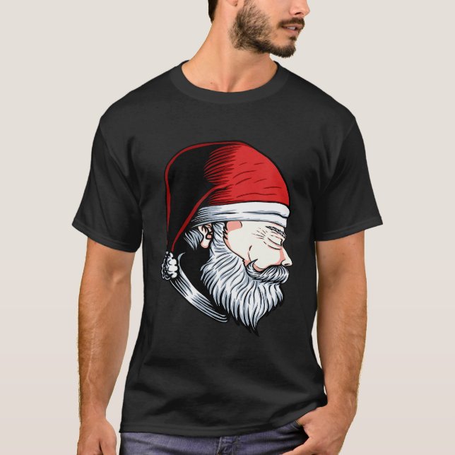 Tomten ber om oss med hatt och skägg t shirt (Framsida)