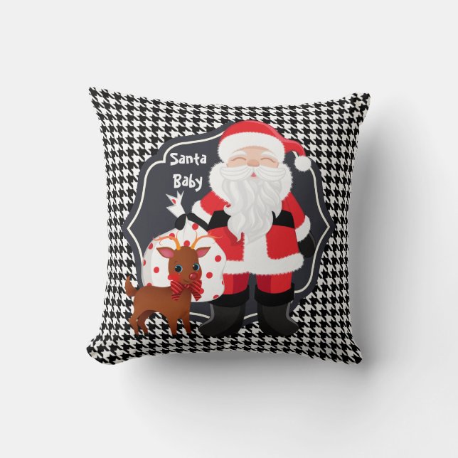 Tomten Black Play/Red/Grönt Julpillow Kudde (Framsida)