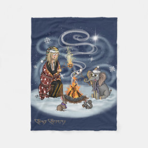 Tomten Chris & Wilbur Fireside Friends Ull Blank Fleecefilt