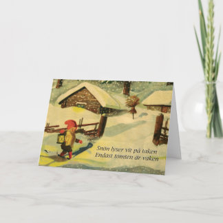 Tomten Christmas card with Viktor Rydberg poem Helgkort