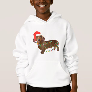 Tomten Dachshund Hund snärjd i julljus T G Shirt