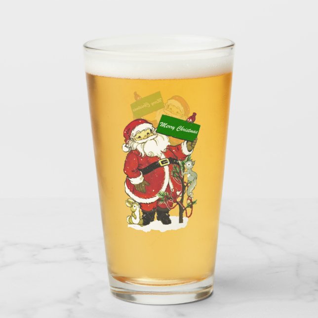 Tomten dekorerade lilla Träd Cute Animals Birds Glaskopp (Framsida fylld)