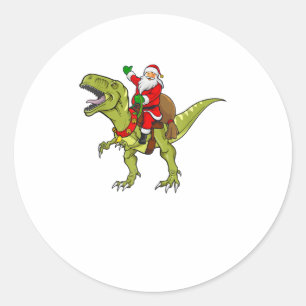 Tomten - Dinosaur T rex jul G Runt Klistermärke