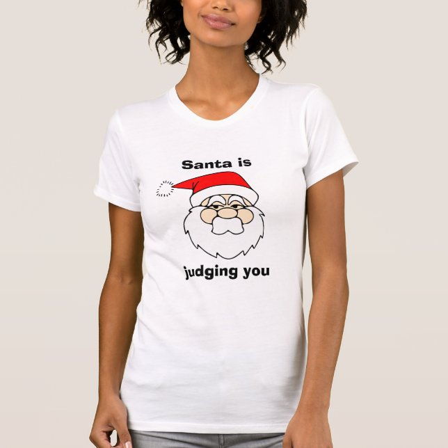 Tomten dömer er fantastiska jul t shirt (Framsida)