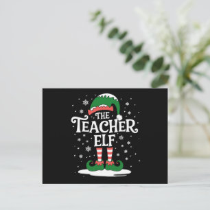 Tomten Elf Jul Familj Matchande Grupp Helg Vykort