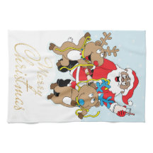 Tomten Färg och renar God jul