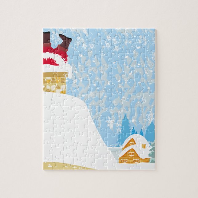 Tomten fastnade i skorsten pussel (Vertikal)