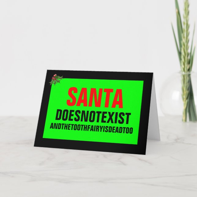 Tomten finns inte helgkort (Framsida)