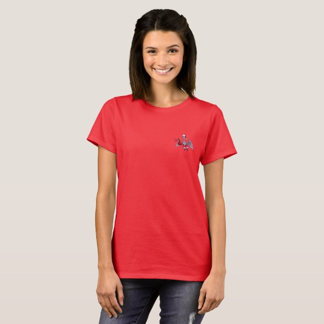Tomten Fladdermus, damrött T-shirt (Hel framsida)