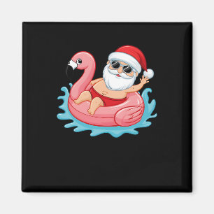 Tomten Flamingo Floatie Den vackra julen i juli Su Magnet