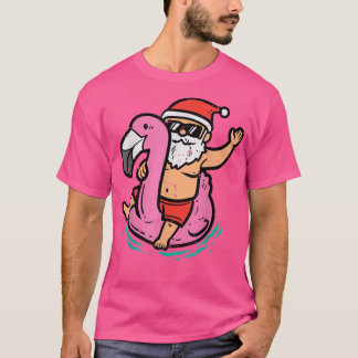 Tomten Flamingo Floatie Den vackra julen i juli Su T Shirt