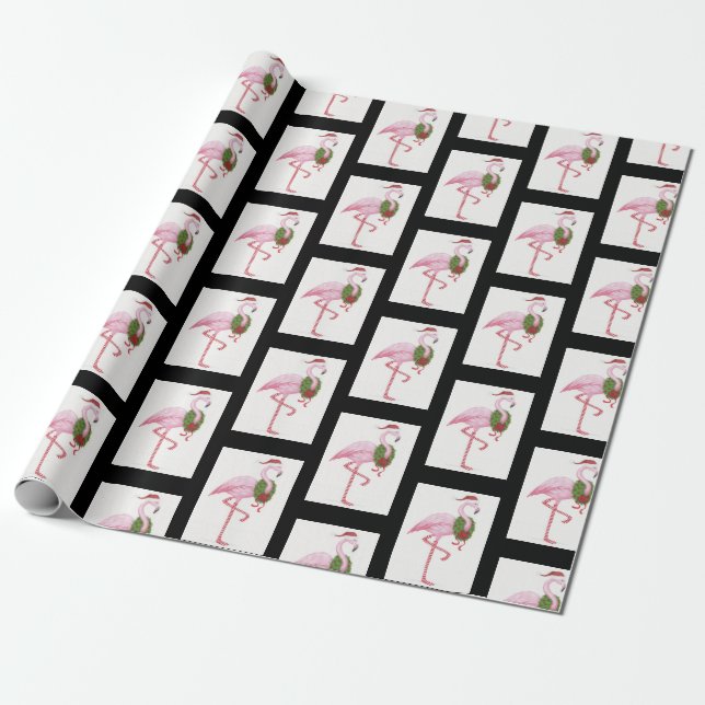 Tomten Flamingo Jul Papprare Presentpapper (Utrullad)