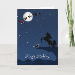 Tomten, Full Moon, Unicorn och Fairy God Jul Helgkort