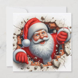 Tomten genom vägg Julkort Kort