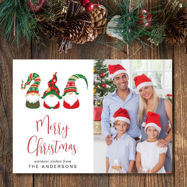 Tomten God Jul Foto Semestkort Julkort (Christmas gnomes bring joy, laughter, and a touch of magic to your holiday season cards and gifts)