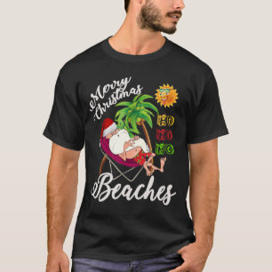Tomten God jul stränder Sunglass Vacactionation T Shirt