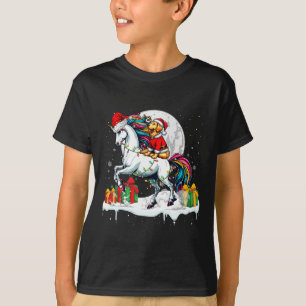 Tomten Golden Retriever Riding Unicorn jul Ow T Shirt
