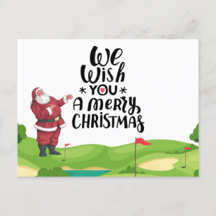 Tomten golfare God Jul på golfbanan Vykort