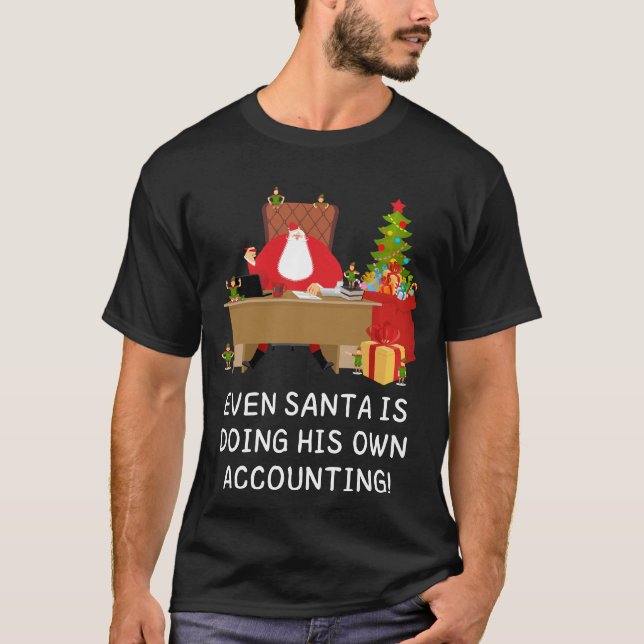 Tomten gör sin redovisningsjulrevisor t shirt (Framsida)