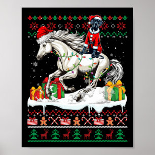 Tomten Great dane Riding Horse Jul Sweater Lo Poster