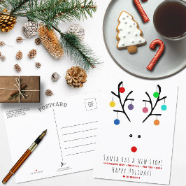 Tomten har ett nytt stopp! Modern Flytta Helgdag Meddelande Vykort