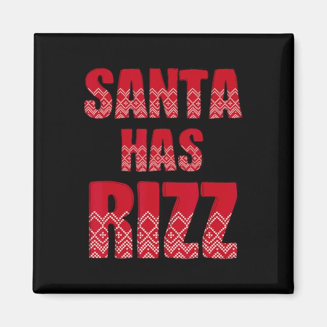 Tomten har Rizz - Roligt Gen Alpha-slang Jul Magnet (Framsidan)