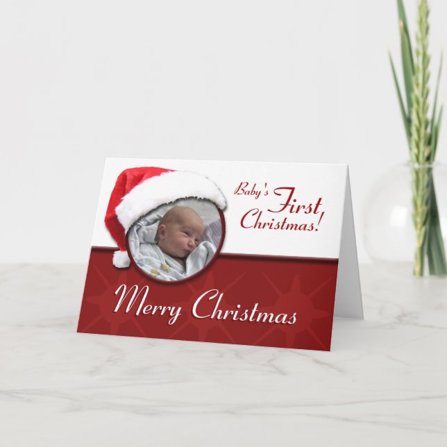 Tomten Hat Baby första julhälsningskort Helgkort (Framsida)