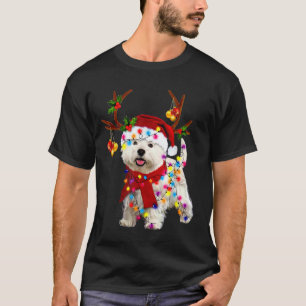 Tomten, hund, vackra renar t shirt