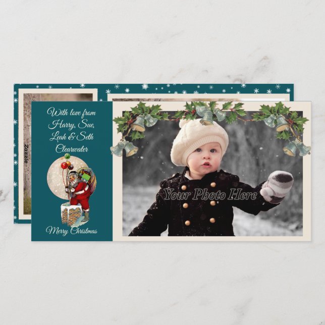 Tomten i det Skorsten julfotokortet Julkort (Fram/baksida)