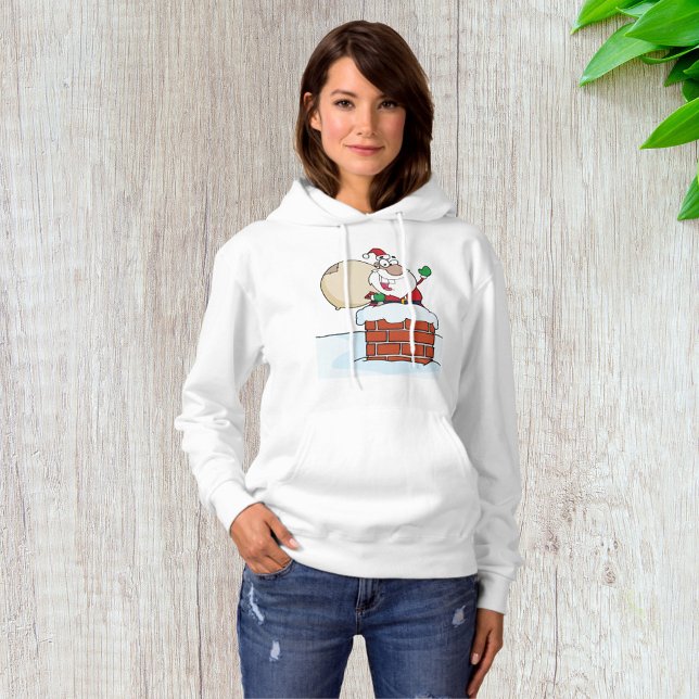 Tomten i en Skorsten Festive Hoodie T Shirt (Skapare uppladdad)