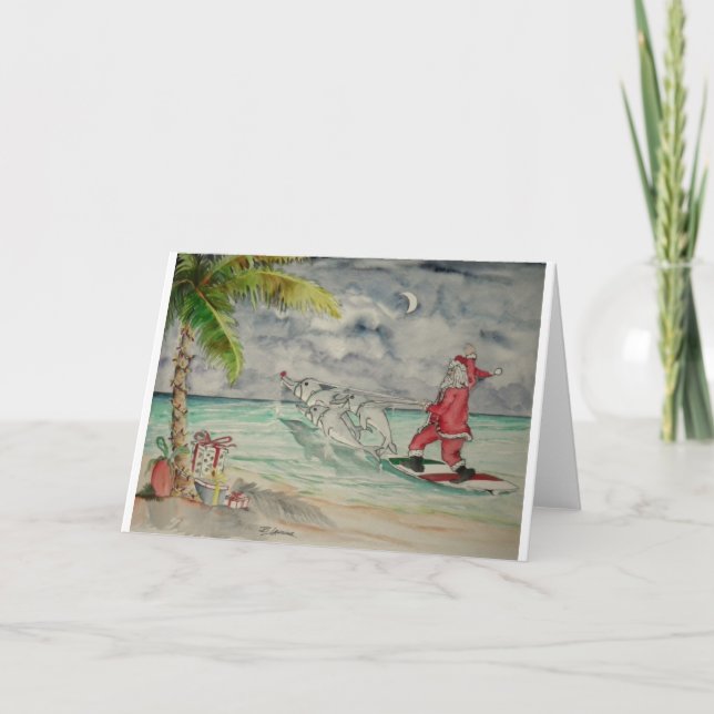 Tomten i Karibien Helgkort (Framsida)