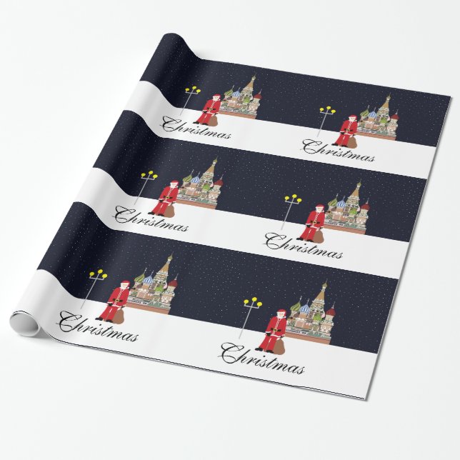 Tomten i Moskvas julafton Papper Presentpapper (Utrullad)