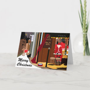 Tomten i Paris-julkort, Helgdag Card Helgkort
