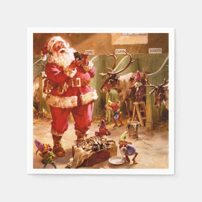 Tomten i Rener Barn Pappersservett (Framsidan)