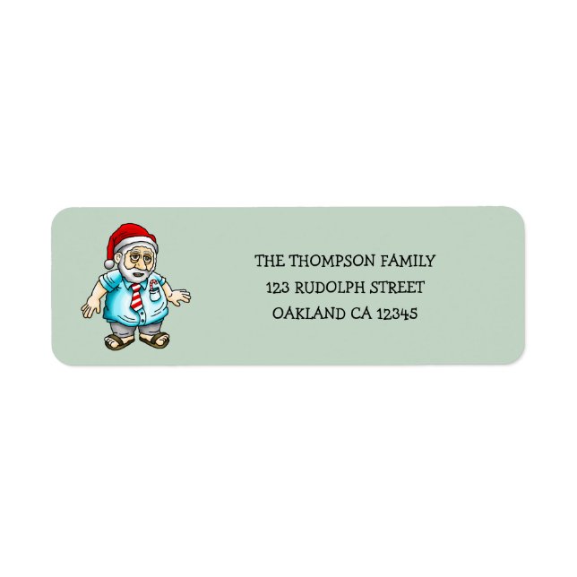 Tomten i Sandals returadressetikett Returadress Etikett (Framsidan)