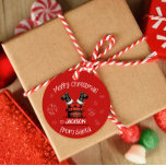 Tomten i Skorsten märkre för julklapp Gåvor Etiketter<br><div class="desc">Den här designen är en cirkelchristmas hängande märkre för presenter. Helt anpassade.. Du kan ändra namn eller lämna det tomt så att du kan skriva in dem själv senare. Om ni vill ändra något som ni inte kan ändra på,  så känner ni er fria att skriva mig.</div>