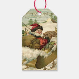 Tomten i Sleigh Presentetikett