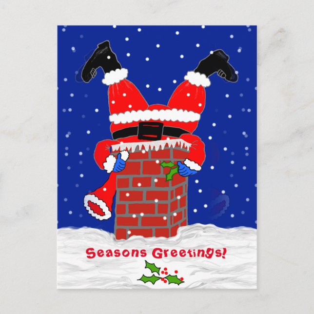 Tomten i vykortet för Skorsten Helg Vykort (Framsida)