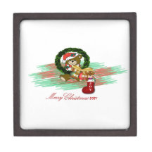 Tomten Joy Sock jul Magnetic Wooden Gift Box