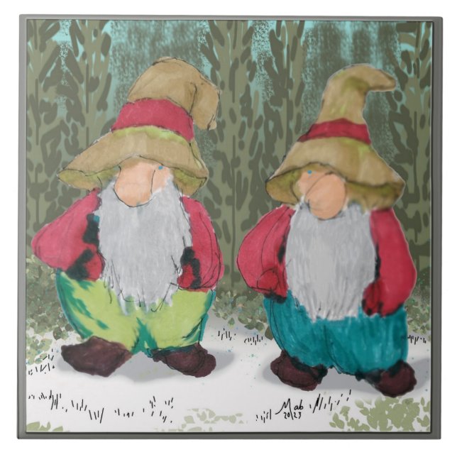 "Tomten" jul Kakelplatta (Framsidan)