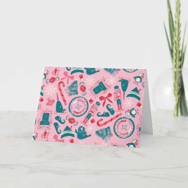 Tomten jul ram ikon mönster helgkort (Framsida)