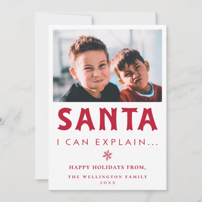 Tomten kan förklara.. Fotokort Julkort (Framsida)