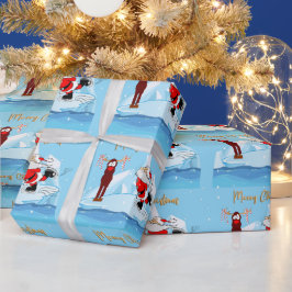 Tomten kan inte skata på blå jul presentpapper