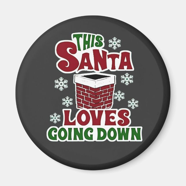 Tomten Kärlek går ner jul Naughty Julafton Magnet (Framsidan)