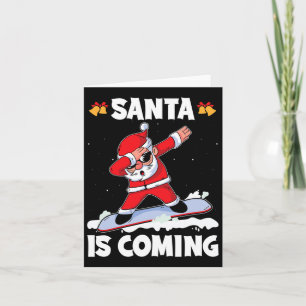 Tomten kommer med en snurrande Julafton Santa Sno Kort