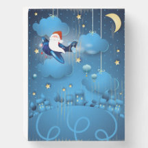 Tomten kommer med träboxskylt