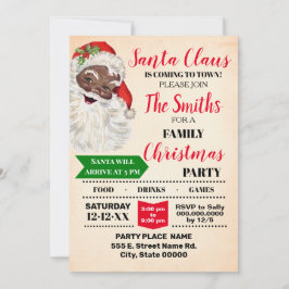 Tomten kommer till julfamiljen Party Inbjudningar