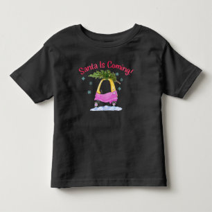 Tomten kommer till Kids Rosa  Julgran T Shirt