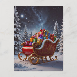 Tomten kommer till staden helg vykort